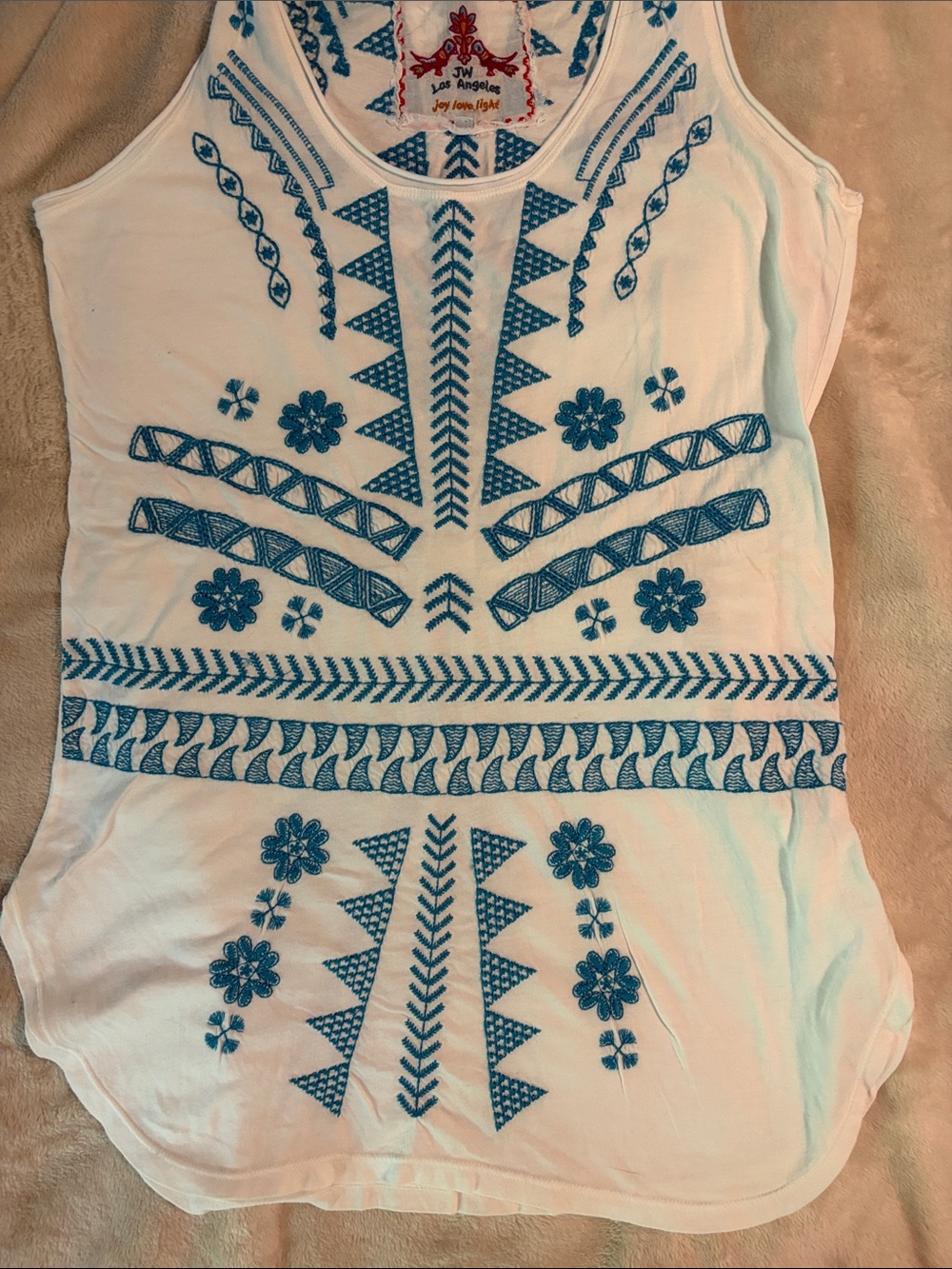 Johnny Was Bleu Cotton Tank Tunic Sz S in EUC.